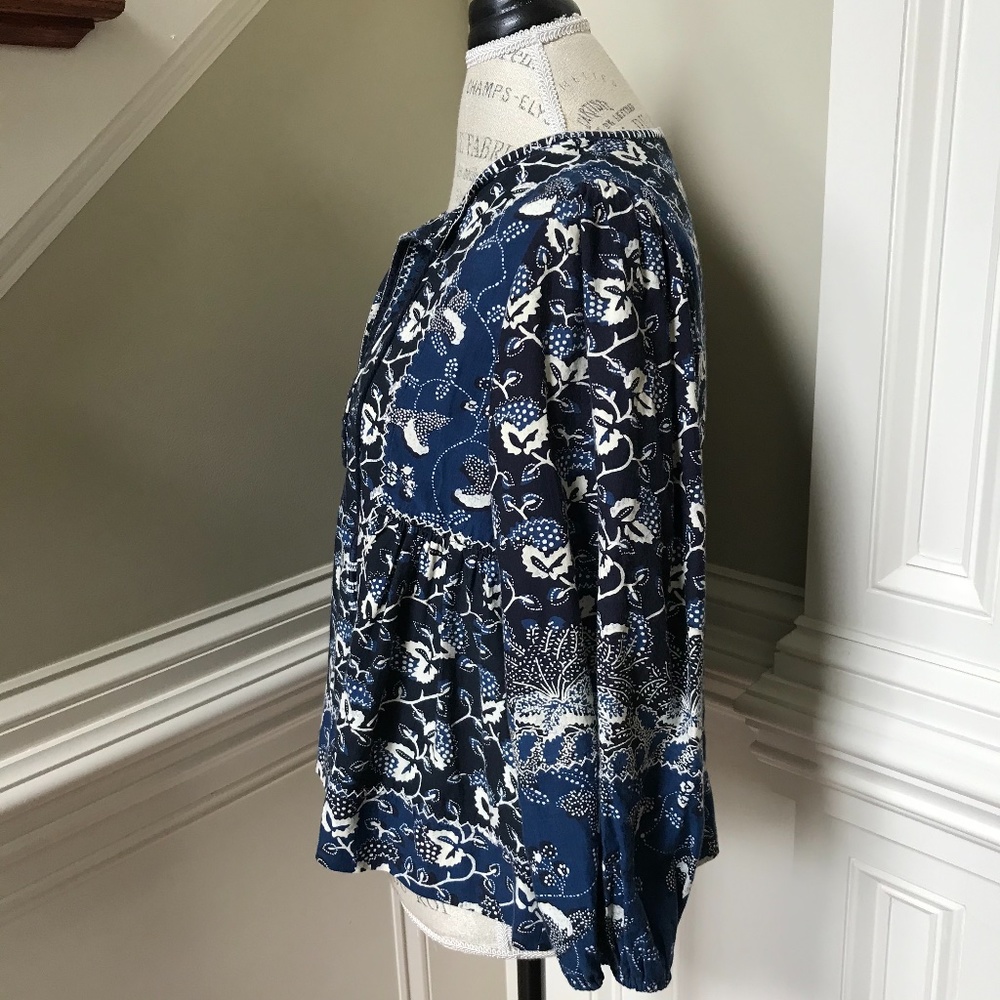 ULLA JOHNSON Batik Blue Popover Tassels 6 - Picture 9 of 11